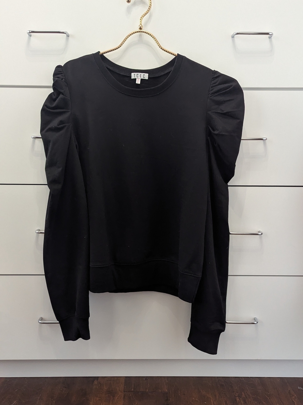 TCEC Puff Sleeve Lightweight Sweater Black XL